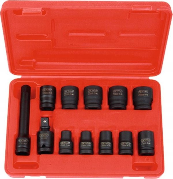 KS Tools Smūginių galvučių komplektas, trumpos 1/2" 10-24mm 12-vnt, KS Tools
