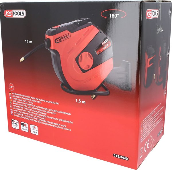 KS Tools KS Tools Automatic Pneumatic Hose Reel, d 10mm x 15m