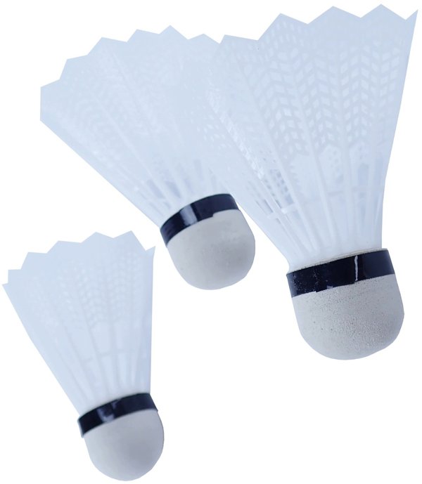 Kubisport Lotki do Badmintona Plastikowe Zestaw Białe do Zabawy Gry KUBISPORT 3 szt.