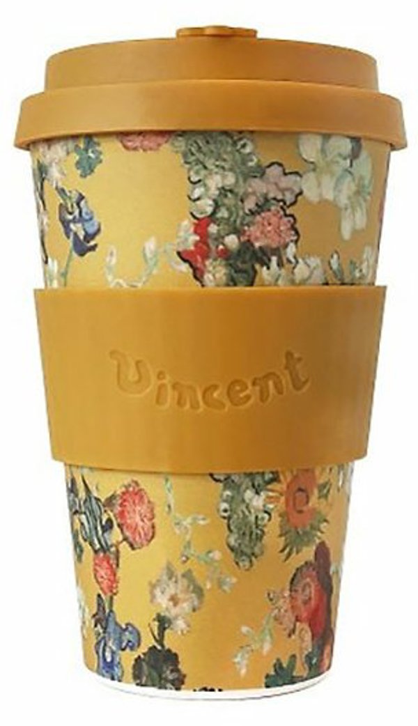 Κούπα για ταξίδι Ecoffee Cup Van Gogh Museum 50η επέτειος λουλούδια 400ml - Κίτρινα λουλούδια