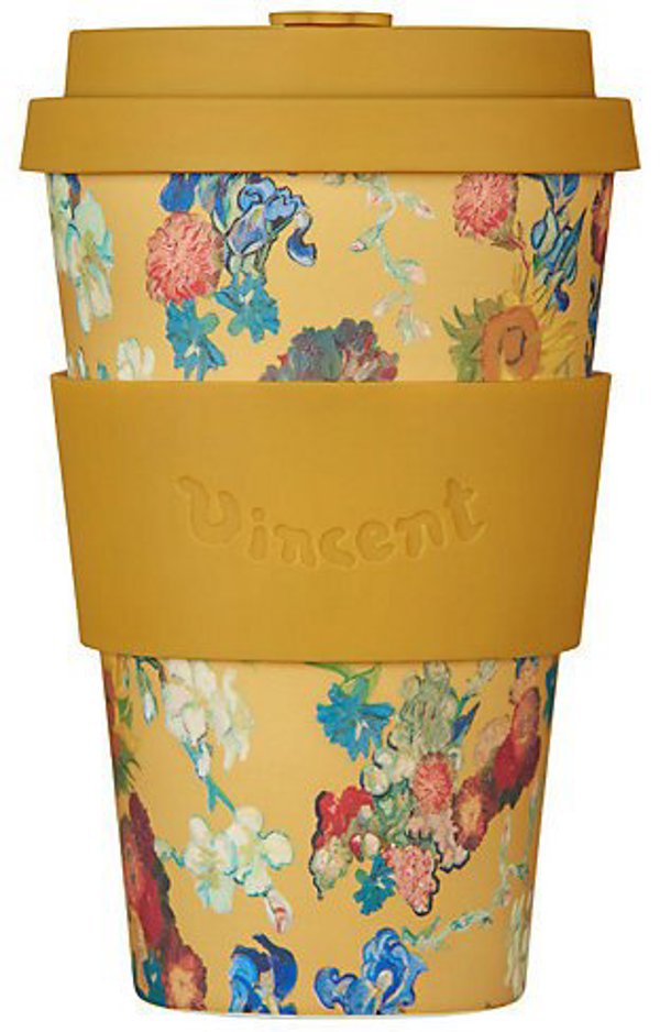 Κούπα για ταξίδι Ecoffee Cup Van Gogh Museum 50η επέτειος λουλούδια 400ml - Κίτρινα λουλούδια
