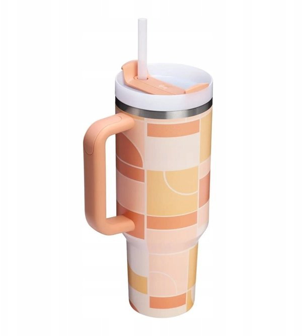 Kubek Termiczny Stanley Quencher H2.O FlowState 1.18L Apricot Court Geo
