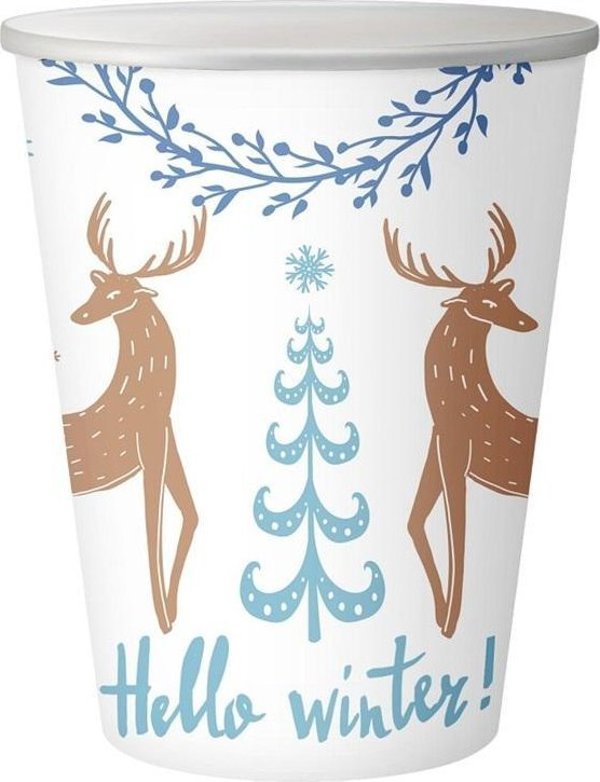 Χάρτινα ποτήρια Hello Winter 250ml 6τμχ