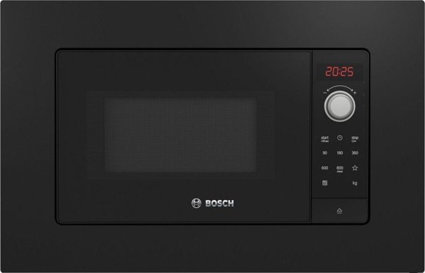 Εντοιχιζόμενο φούρνος μικροκυμάτων BOSCH Bosch Serie 2 BFL623MB3, 800 W, 5 επίπεδα ισχύος, LED οθόνη, μαύρο