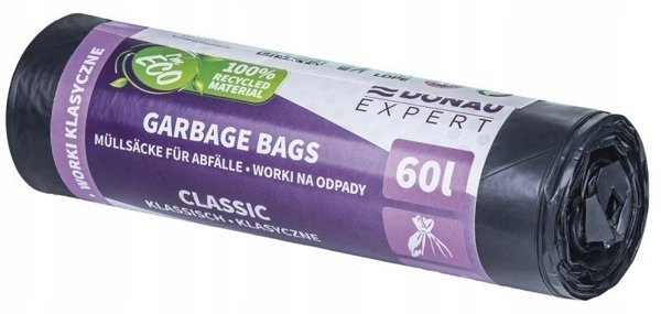 Kuchcik Donau Expert Σάκοι Απορριμμάτων, LDPE, 60l, 10 Τεμάχια, Μαύροι