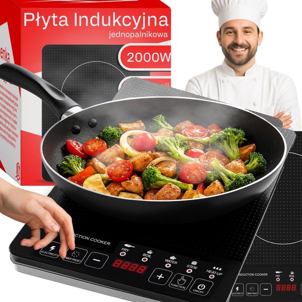 Φορητή επαγωγική εστία ACV, 1 εστία, 2000w, 5 λειτουργίες o210-1