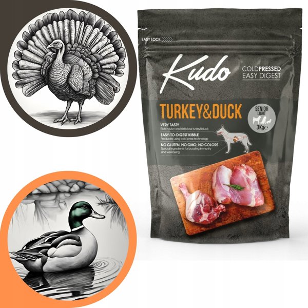 Kudo Indyk&Kaczka Senior/Light 3kg