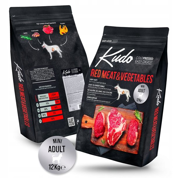 Kudo Κόκκινο Κρέας & Λαχανικά Mini Adult 12kg