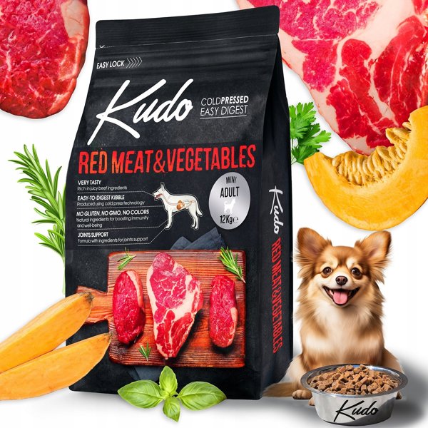 Kudo Κόκκινο Κρέας & Λαχανικά Mini Adult 12kg