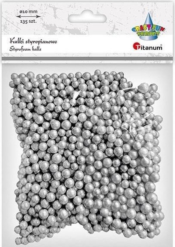Kulki styropianowe 5/7mm 135szt srebrne
