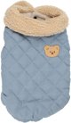 Μπουφάν σκύλου μπλε ραφτό μέγεθος L με κέντημα αρκούδας