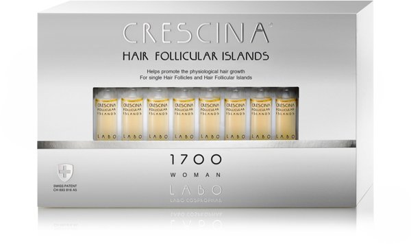 Labo, Crescina Follicular Islands 1700, For Growth Stimulation, Ampoules Treatment Serum, For Scalp, For Women, 20 pcs For Women
