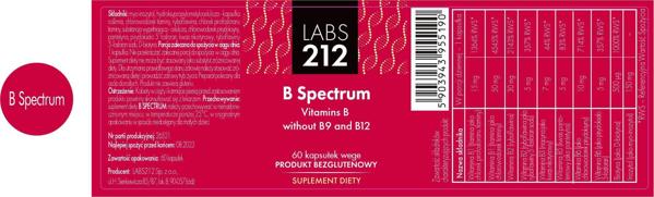 Labs212 B Spectrum Vitamins B χωρίς B9 και B12 60 Κάψουλες