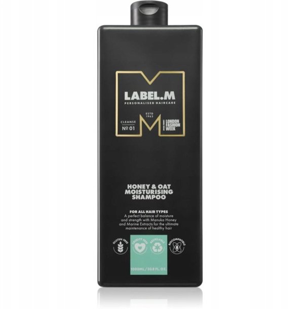 Label m Label.M, Honey & Oat, Hair Shampoo, Moisturising, 1000 ml For Women