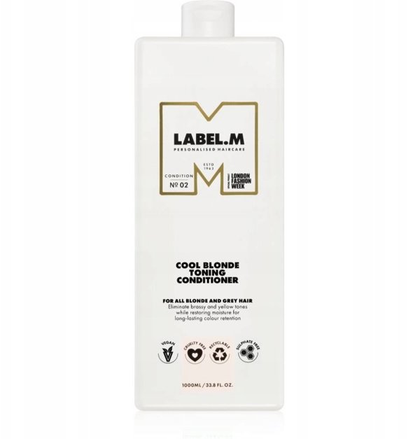 Label m Label.M, Cool Blonde, Hair Conditioner, For Neutralisation Of Yellow Tones, 1000 ml For Women