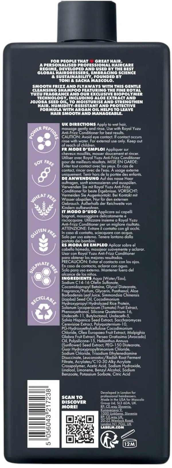 Label m Label.M, Royal Yuzu, Hair Shampoo, Anti-Frizz, 1000 ml For Women