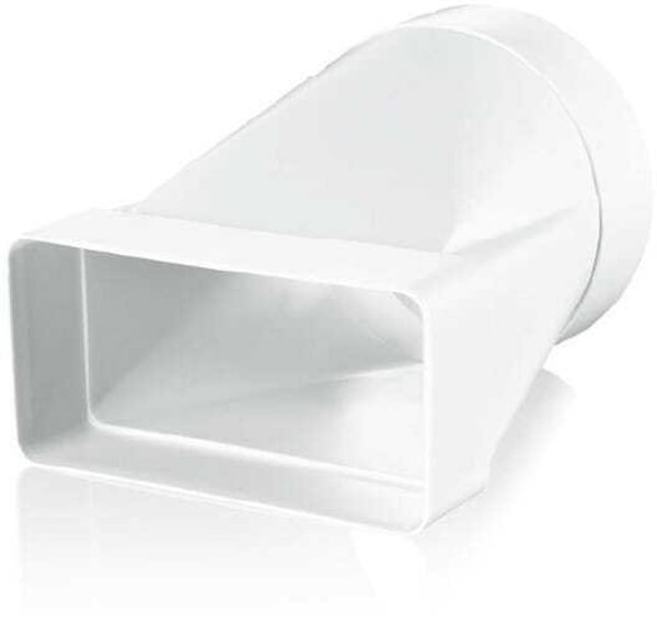 Lacznik kanalow plaskiego i okraglego 60x204mm fi 125mm w plaszczyznie stycznej bialy KP60-3