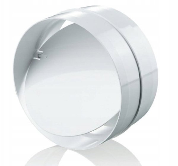 Lacznik kanalu okragly z zaworem zwrotnym fi 100mm bialy KO100-22