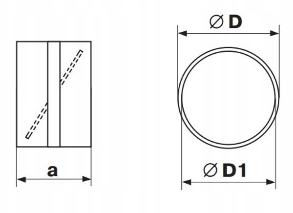 Lacznik kanalu okragly z zaworem zwrotnym fi 100mm bialy KO100-22