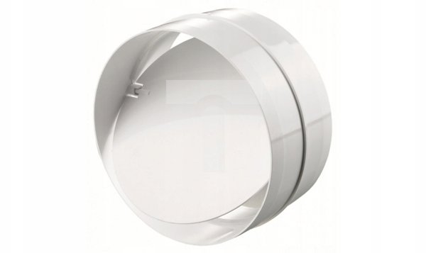 Lacznik kanalu okragly z zaworem zwrotnym fi 100mm bialy KO100-22