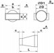 Lacznik kanalu plaskiego i okraglego 55x110 fi 100mm wspolosciowy bialy KP55-33