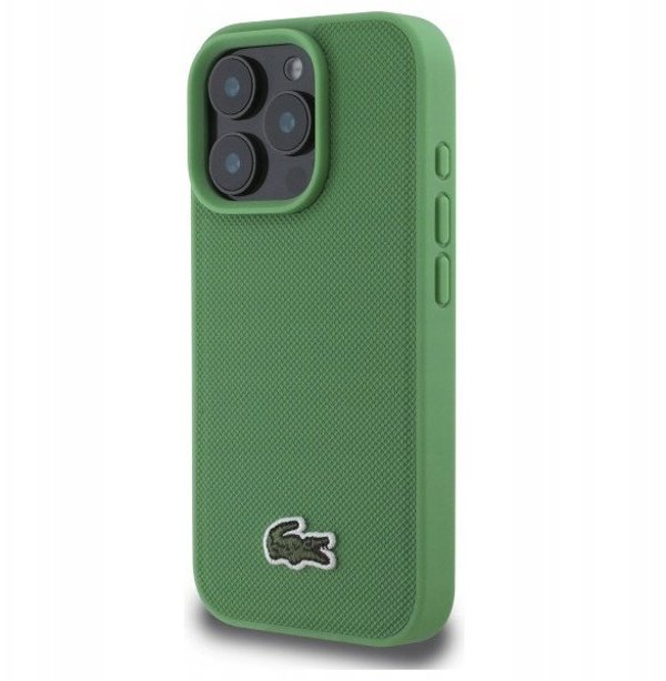 Lacoste Hard Cover Iconic Petit Pique Woven Logo MagSafe Green, for iPhone 16 Pro Max, LCHMP16LPVCN