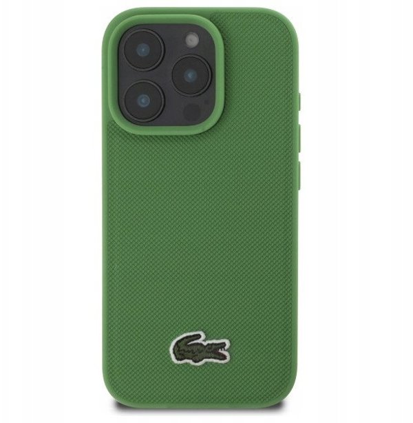 Lacoste Hard Cover Iconic Petit Pique Woven Logo MagSafe Green, for iPhone 16 Pro Max, LCHMP16LPVCN