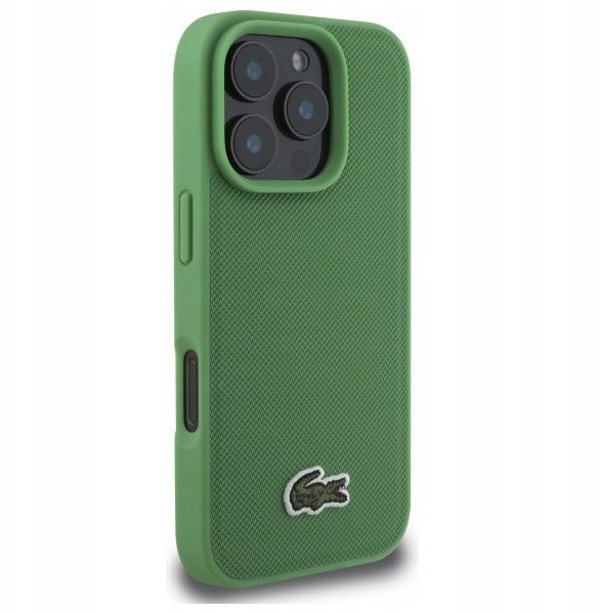 Lacoste Hard Cover Iconic Petit Pique Woven Logo MagSafe Green, for iPhone 16 Pro Max, LCHMP16LPVCN