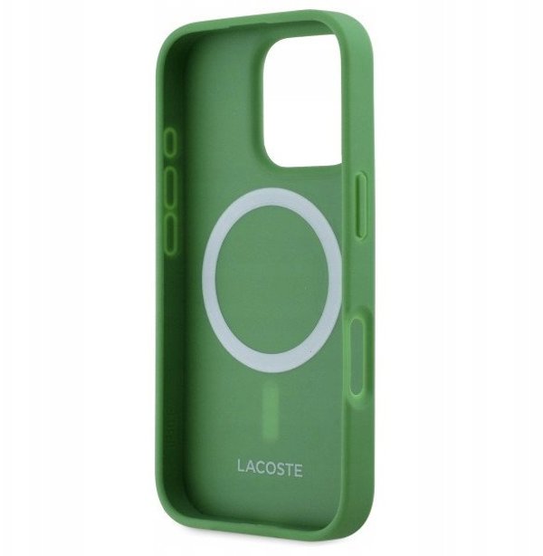 Lacoste Hard Cover Iconic Petit Pique Woven Logo MagSafe Green, for iPhone 16 Pro Max, LCHMP16LPVCN