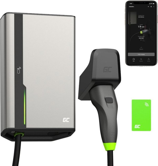 Φορτιστής EV Green Cell Habu 22kW Wallbox Type 2 5m με Wi-Fi, Bluetooth, NFC & GC App