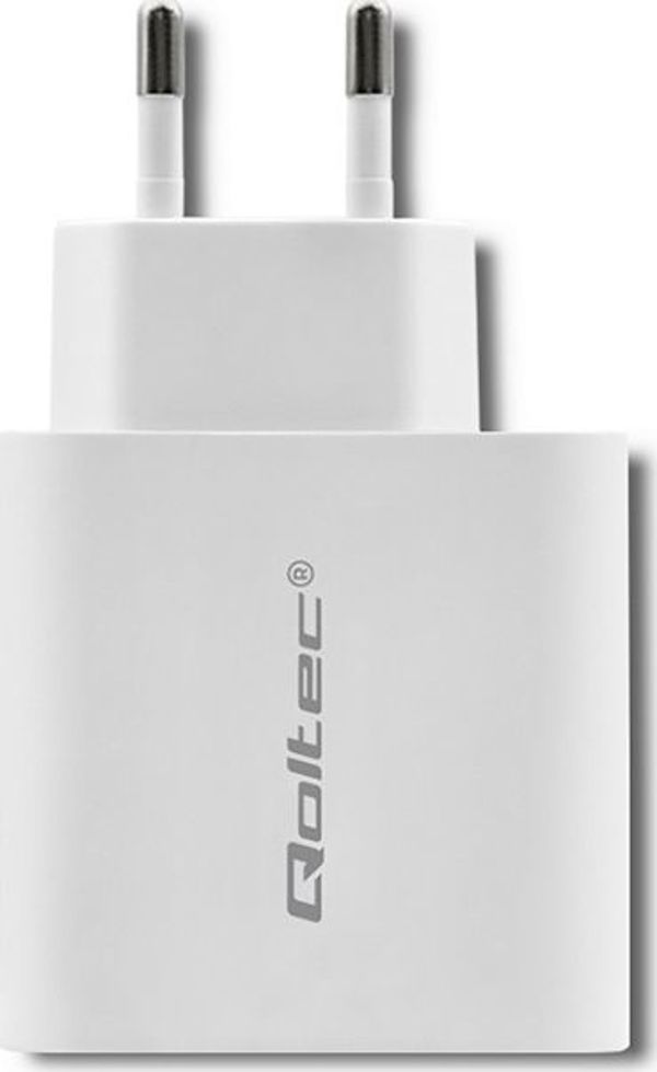 Φορτιστής Τοίχου Qoltec, 1x USB-A & 1x USB-C, 3A, Λευκός (51718)