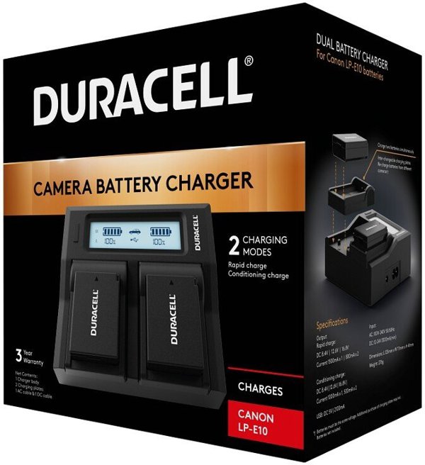 Duracell Dual Charger Φορτιστής για Φωτογραφική Μηχανή DR9967/LP-E10