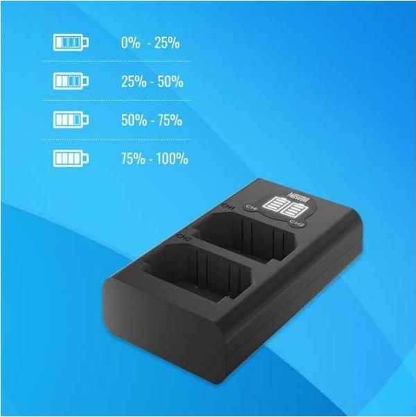 Newell DL-USB-C Διπλός Φορτιστής Μπαταριών για GoPro AHDBT-901 με Οθόνη και USB-C