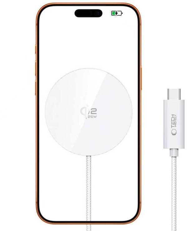 Tech-Protect A50 Μαγνητικός Ασύρματος Φορτιστής MagSafe 25W Qi2.2, Λευκός