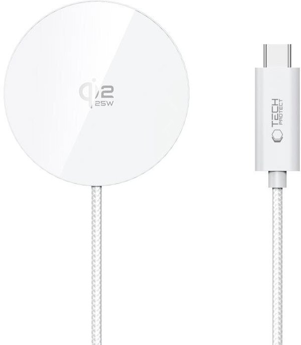 Tech-Protect A50 Μαγνητικός Ασύρματος Φορτιστής MagSafe 25W Qi2.2, Λευκός