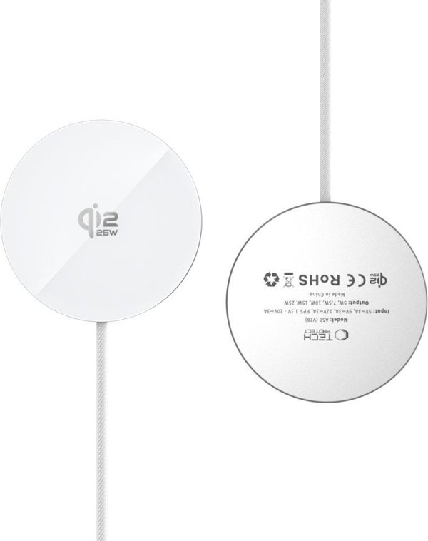 Tech-Protect A50 Μαγνητικός Ασύρματος Φορτιστής MagSafe 25W Qi2.2, Λευκός