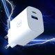 Φορτιστής 3MK FlowPower 30W PD 3.0 QC4+ με Θύρες USB-A & USB-C White