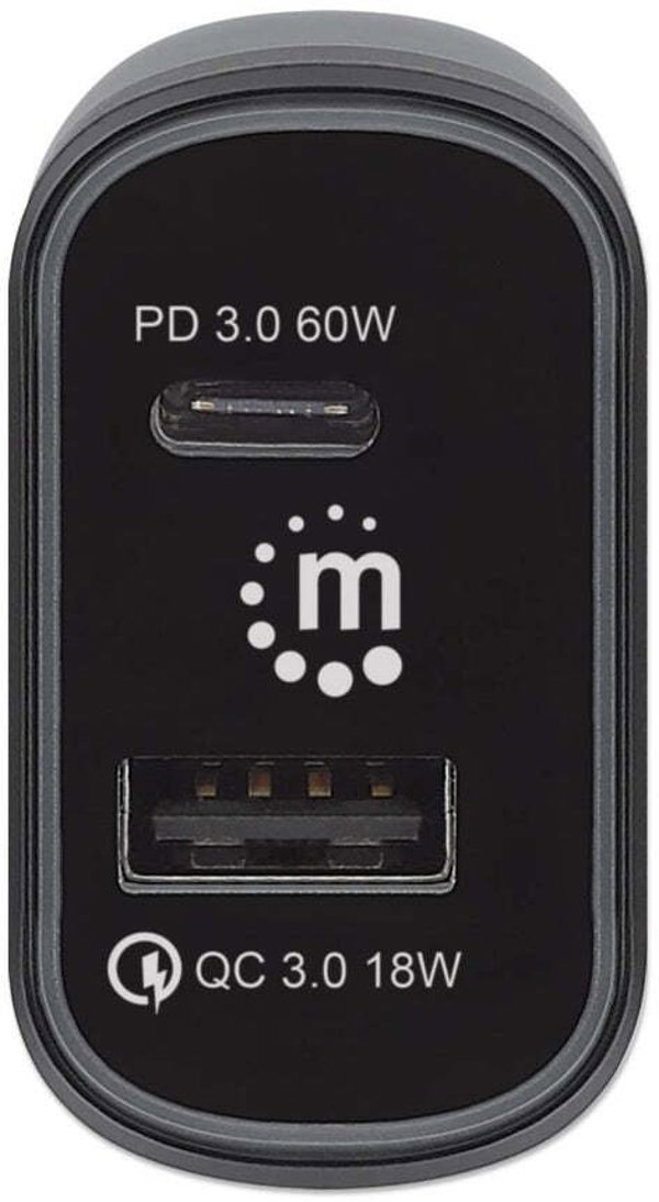Manhattan Φορτιστής Αυτοκινήτου 78W, USB-C PD 60W & USB-A QC 18W