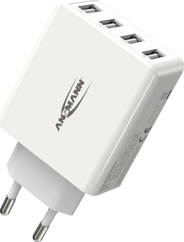 Ansmann Φορτιστής Τοίχου HC430, 4x USB-A, 30W, 3A, Μαύρο (1001-0113)
