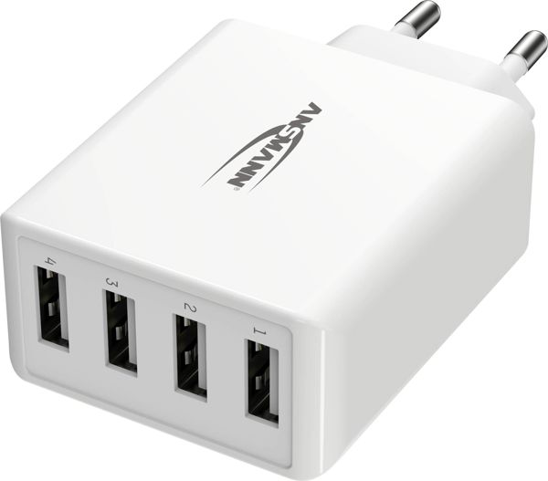 Ansmann Φορτιστής Τοίχου HC430, 4x USB-A, 30W, 3A, Μαύρο (1001-0113)