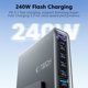 Tech-Protect DC240W-GAN Επιτραπέζιος Φορτιστής 6-Port 240W PD & QC3.0, Μαύρο