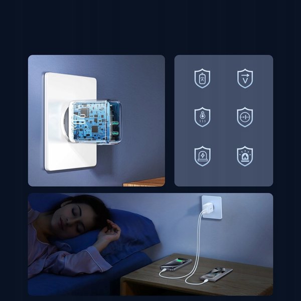 Joyroom Φορτιστής Τοίχου JR-TCF12 20W PD / QC 3.0 με 2 Θύρες USB-C - Λευκός