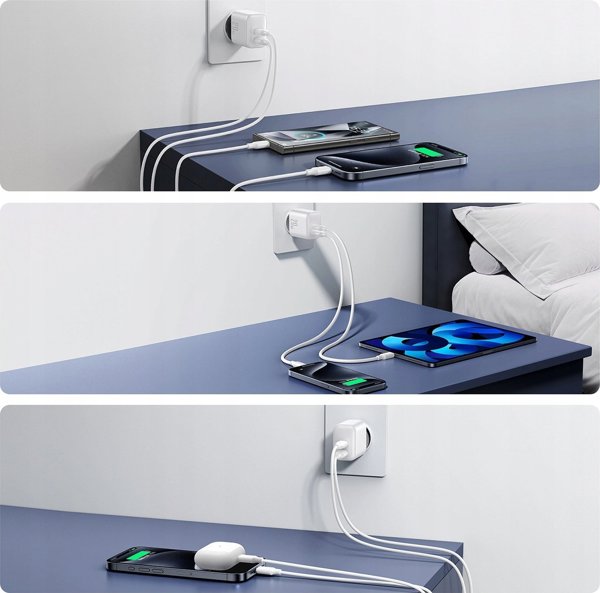 Joyroom Φορτιστής Τοίχου JR-TCF12 20W PD / QC 3.0 με 2 Θύρες USB-C - Λευκός
