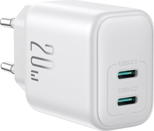 Joyroom Φορτιστής Τοίχου JR-TCF12 20W PD / QC 3.0 με 2 Θύρες USB-C - Λευκός