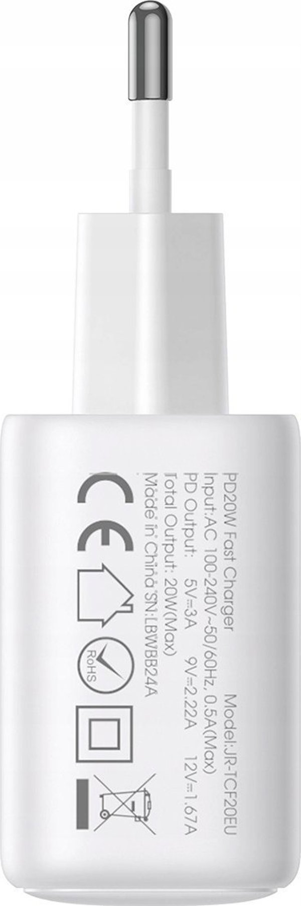 Joyroom Φορτιστής Τοίχου JR-TCF12 20W PD / QC 3.0 με 2 Θύρες USB-C - Λευκός