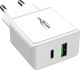 Ansmann HC218PD Φορτιστής Τοίχου USB-A & USB-C 3A, Ταχείας Φόρτισης, Λευκό (1001-0111)