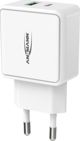 Ansmann HC218PD Φορτιστής Τοίχου USB-A & USB-C 3A, Ταχείας Φόρτισης, Λευκό (1001-0111)