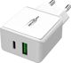 Ansmann HC218PD Φορτιστής Τοίχου USB-A & USB-C 3A, Ταχείας Φόρτισης, Λευκό (1001-0111)