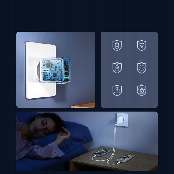 Joyroom JR-TCF21 Φορτιστής Τοίχου USB-C & USB-A 20W PD / QC 3.0 - Λευκός