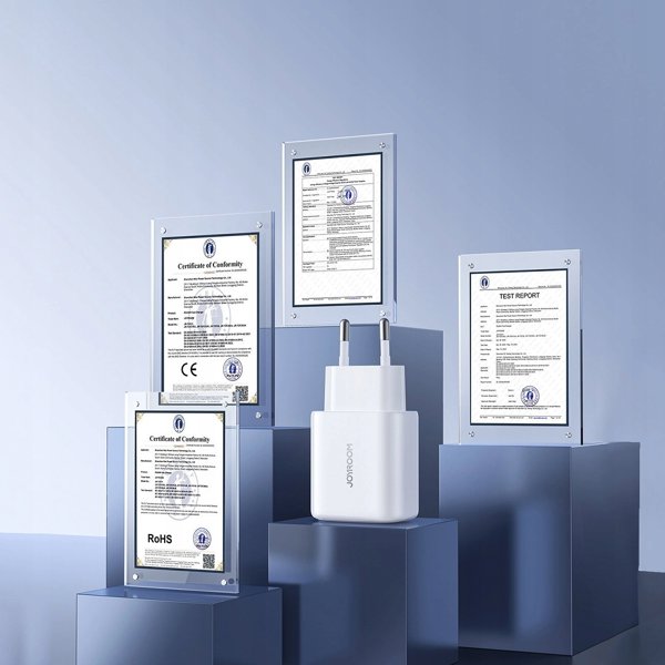Joyroom JR-TCF21 Φορτιστής Τοίχου USB-C & USB-A 20W PD / QC 3.0 - Λευκός
